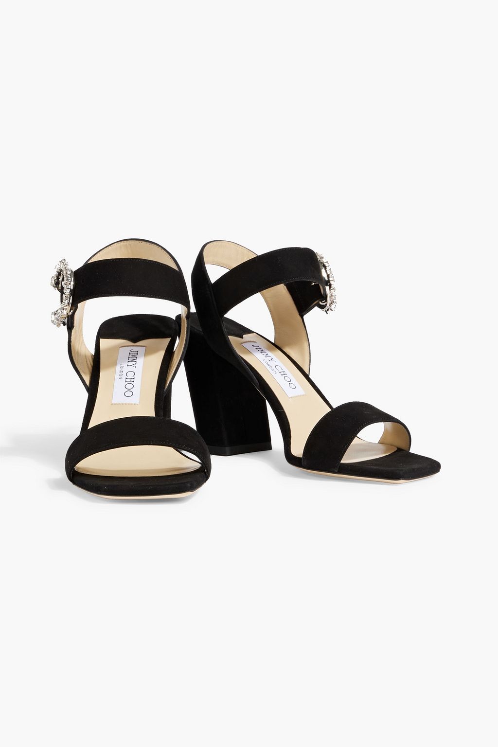 JIMMY CHOO Maysa 85 crystal-embellished suede sandals