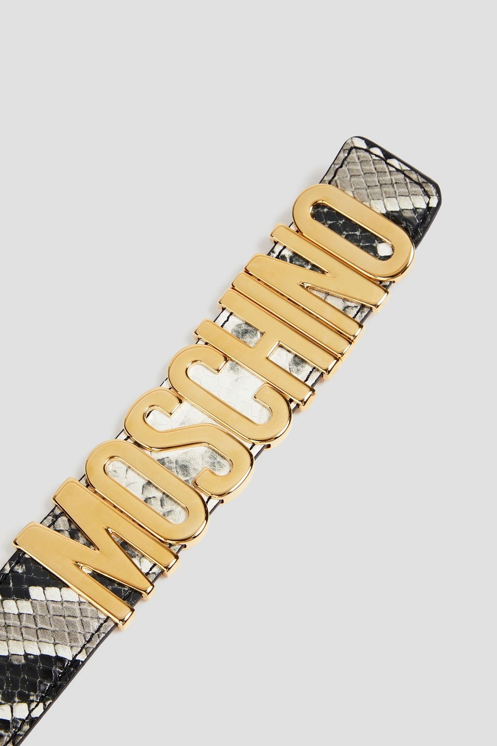 MOSCHINO Snake-effect leather belt