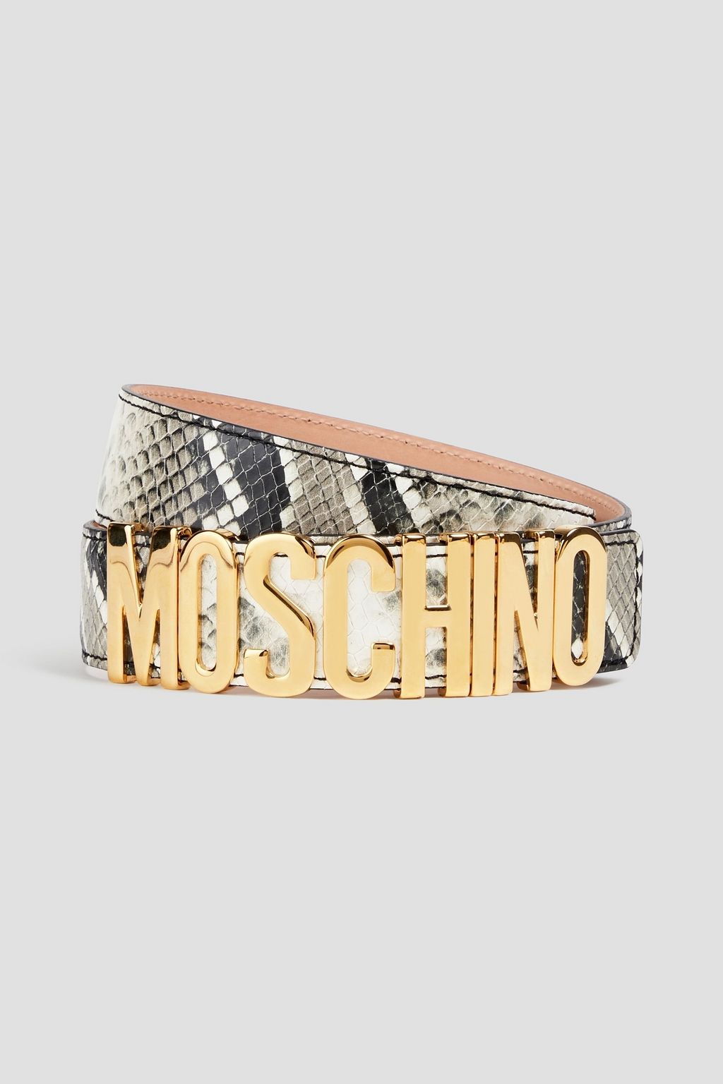 MOSCHINO Snake-effect leather belt | THE OUTNET