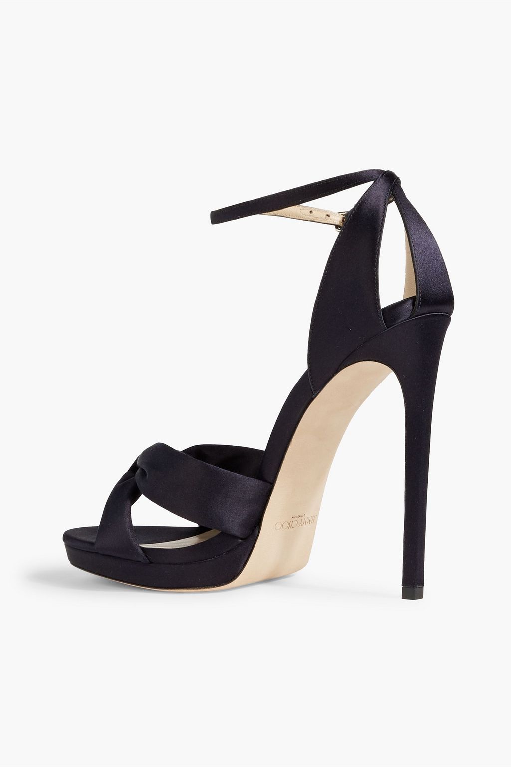 JIMMY CHOO Rosie 120 knotted satin sandals