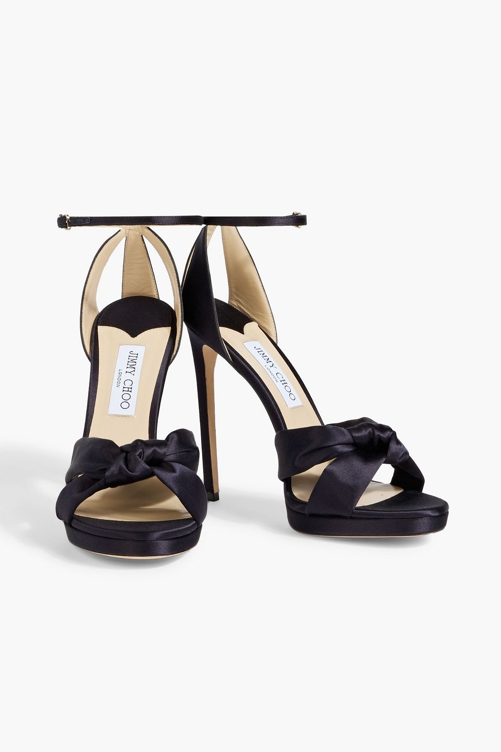 JIMMY CHOO Rosie 120 knotted satin sandals