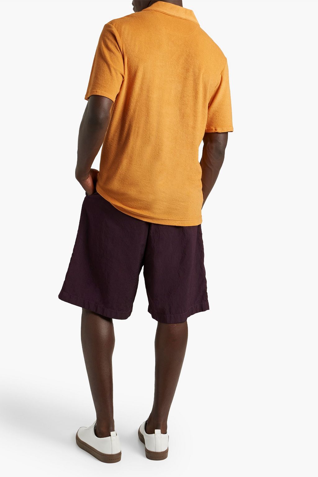 FRESCOBOL CARIOCA Faustino cotton, Lyocell and linen-blend terry polo shirt