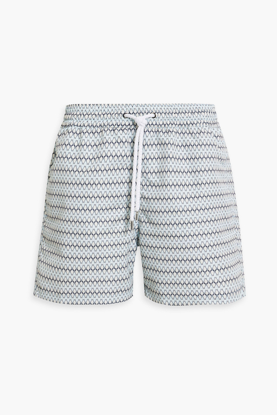 Frescobol Carioca Short-length Printed Swim Shorts In Sky Blue