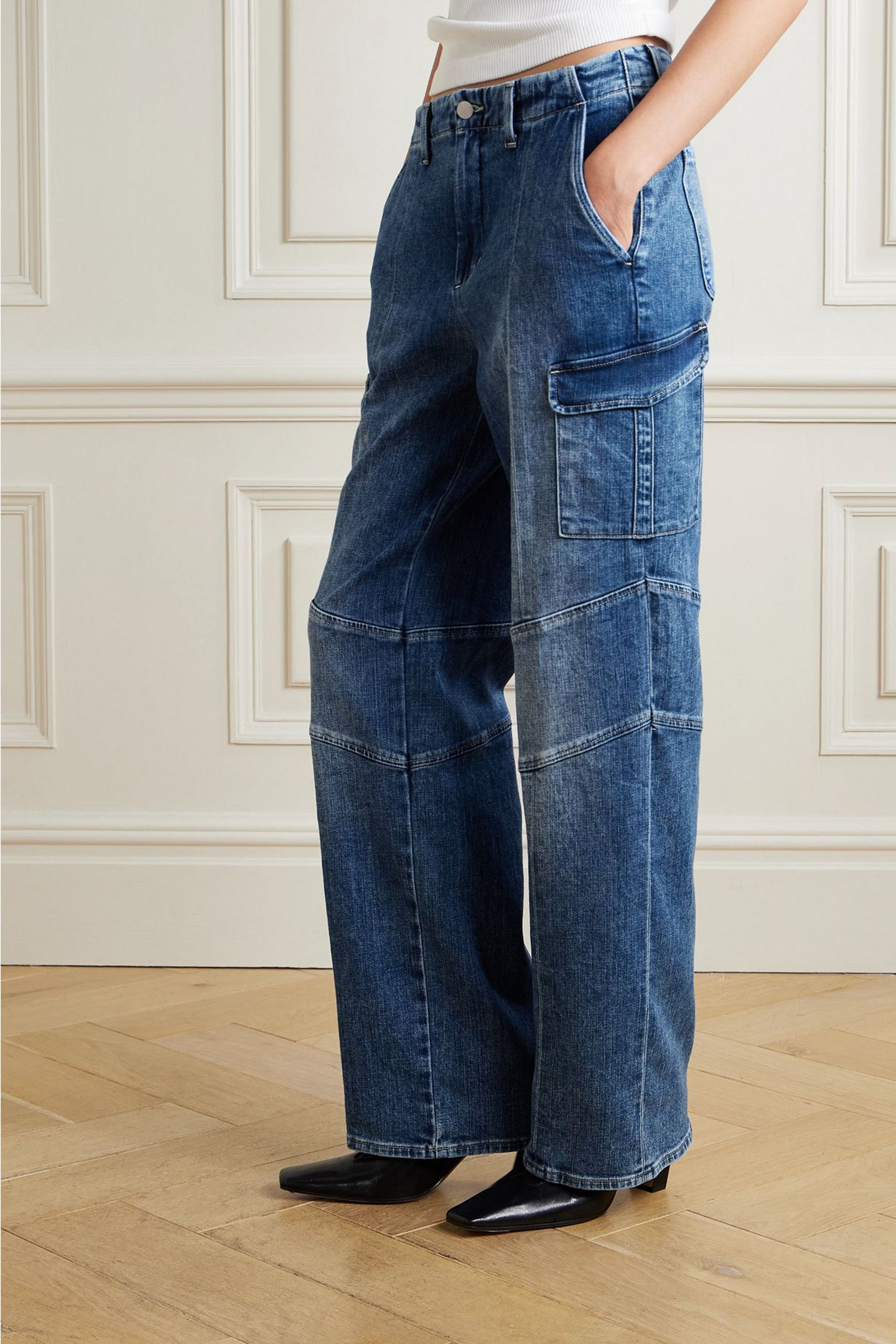 L'AGENCE Brooklyn high-rise straight-leg cargo jeans