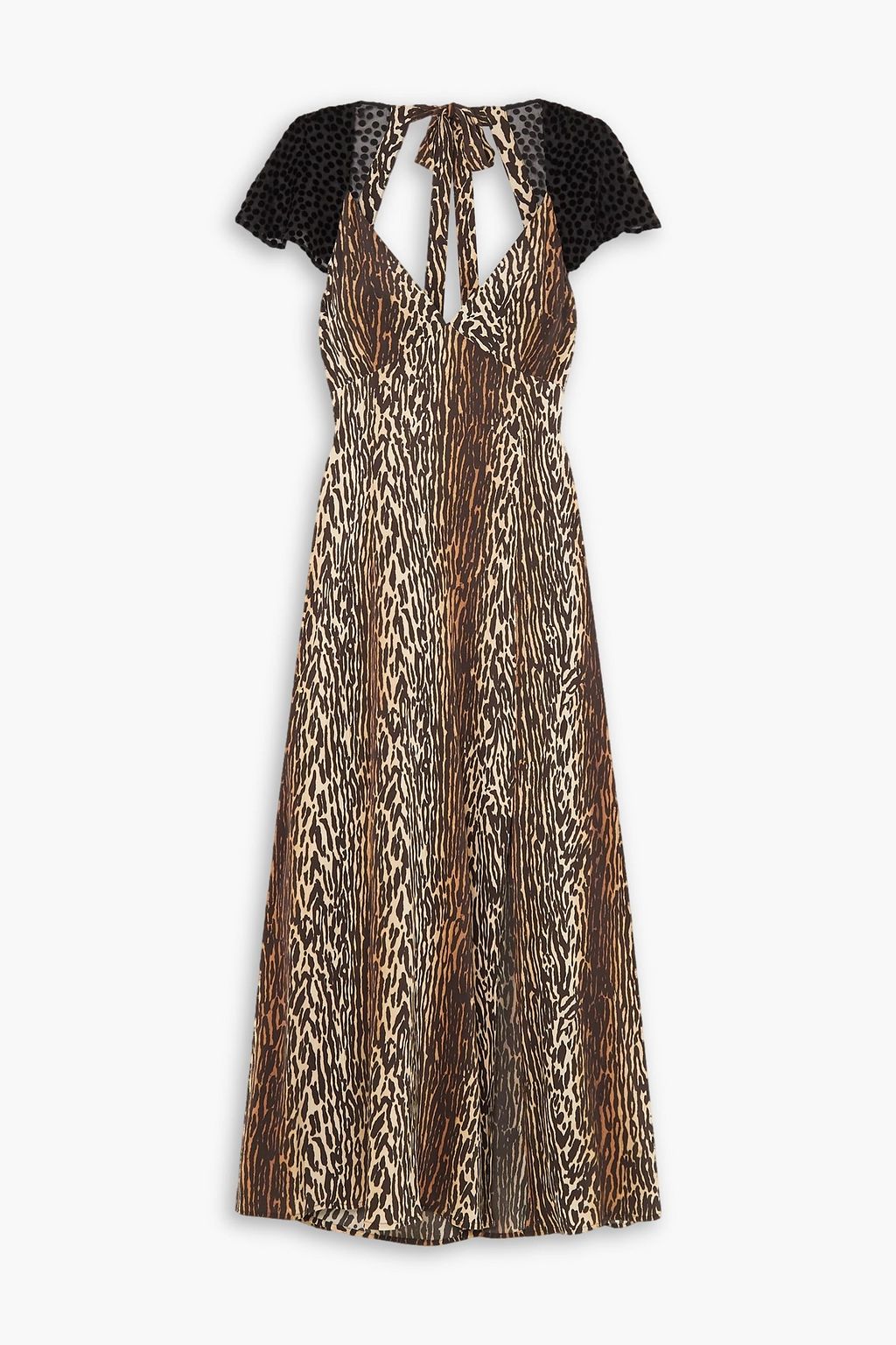 RIXO Angelina cutout flocked leopard-print silk-crepe midi dress | THE ...