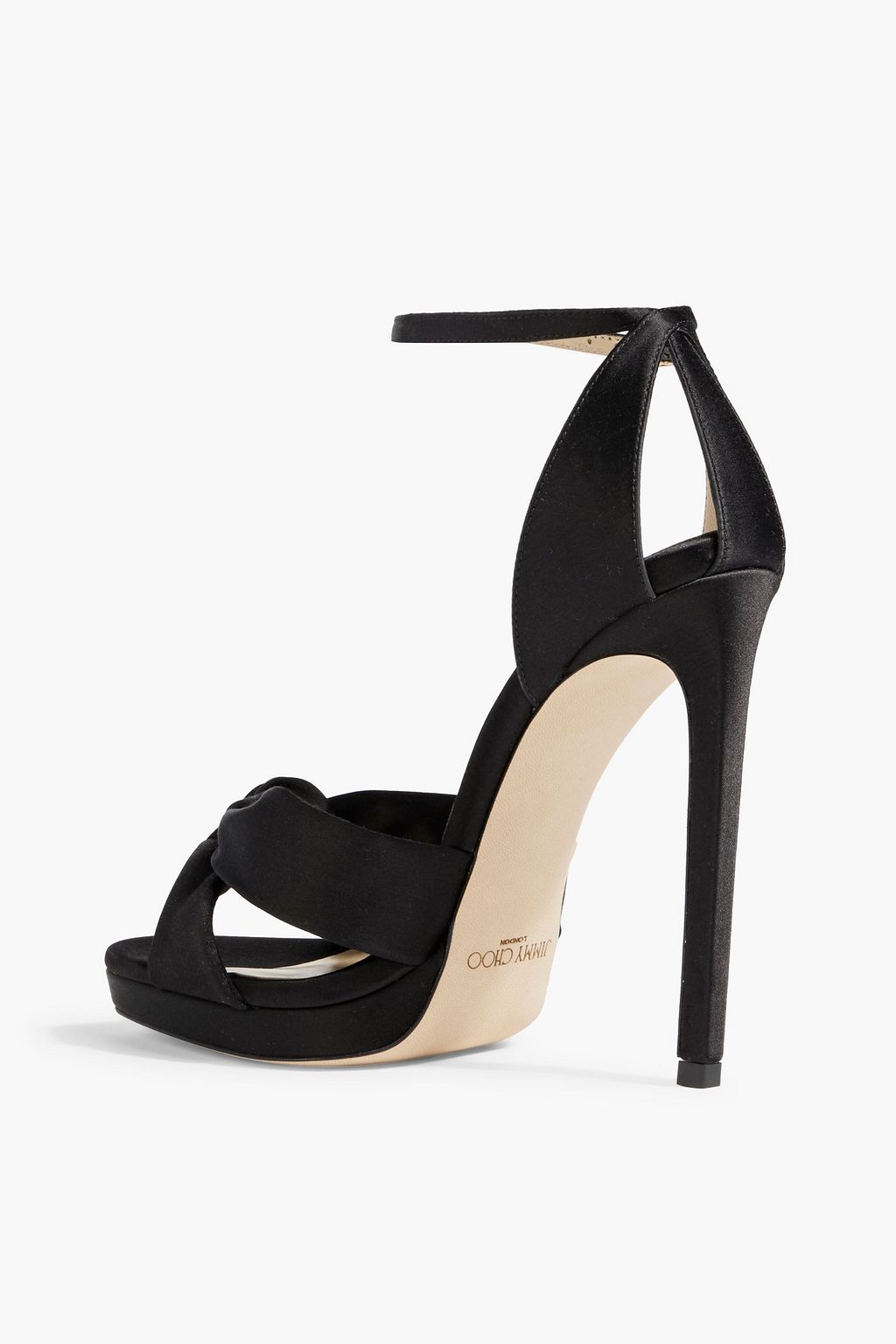 JIMMY CHOO Rosie 120 knotted satin sandals