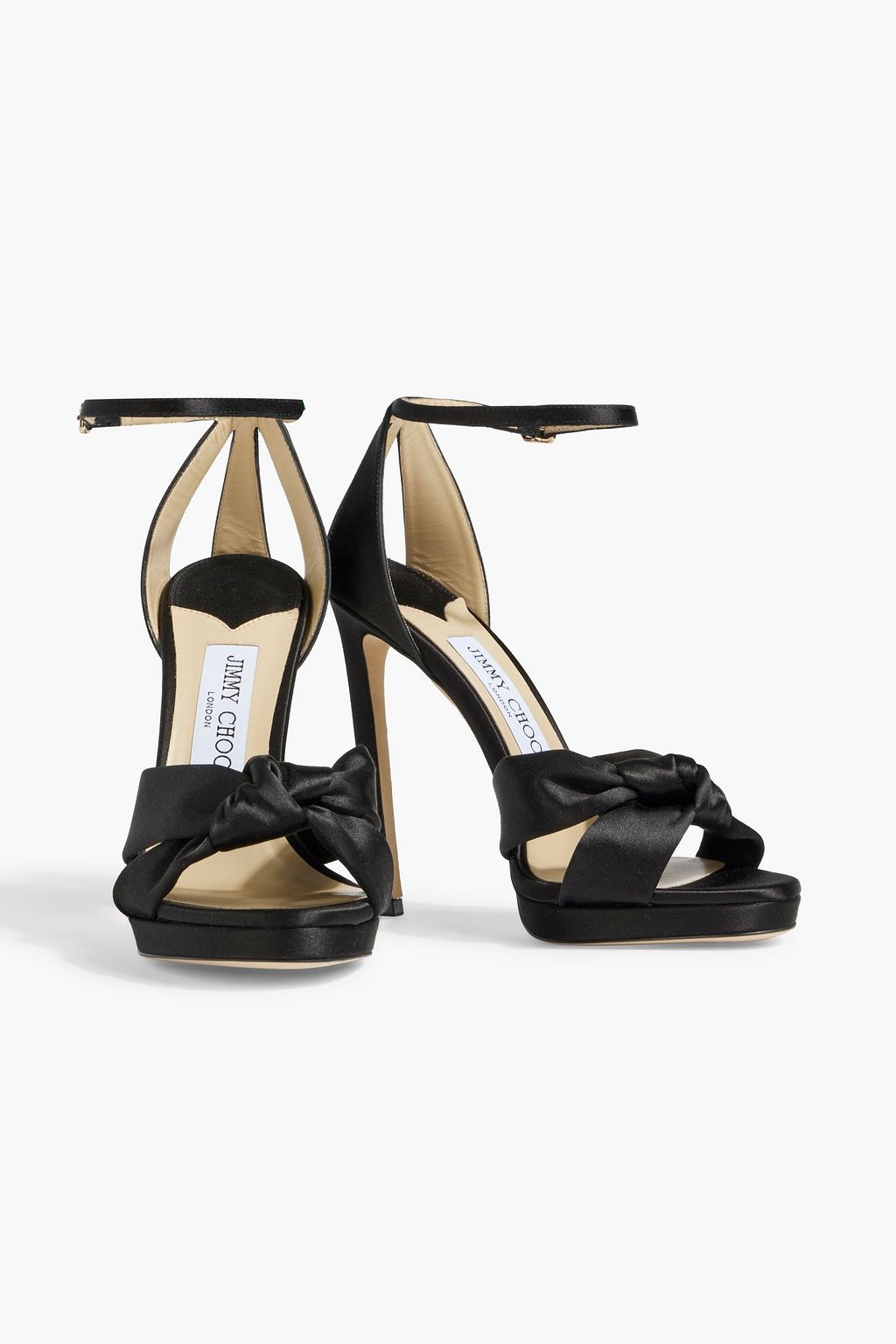 JIMMY CHOO Rosie 120 knotted satin sandals