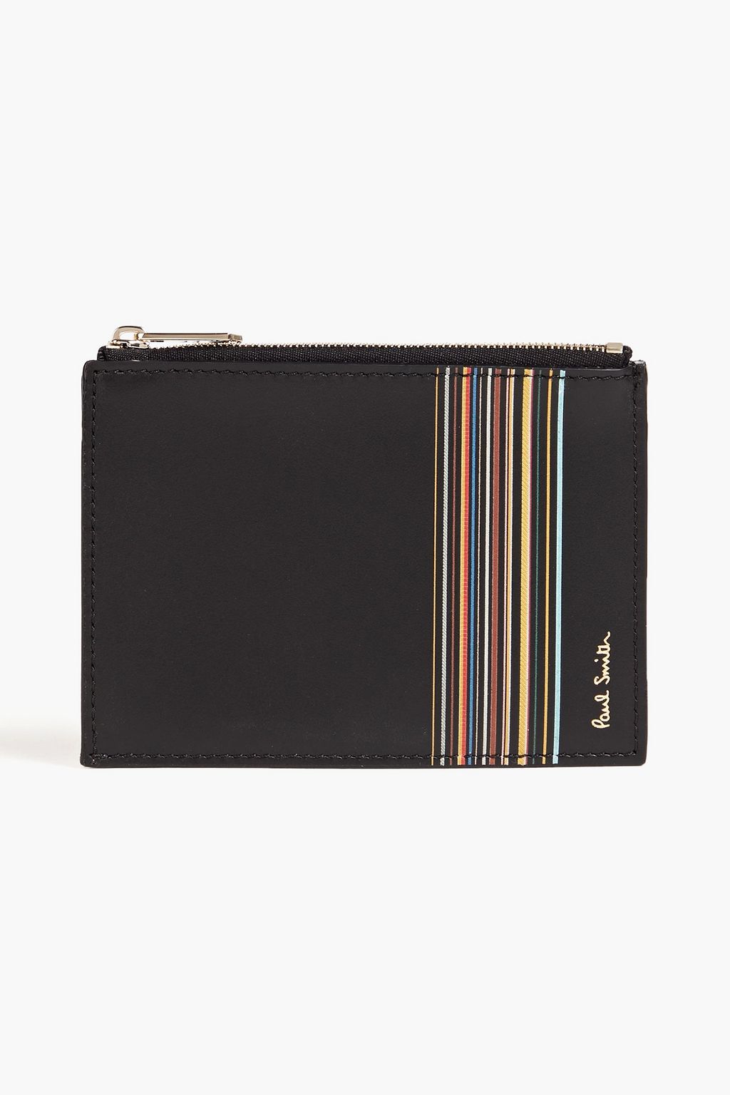 Striped leather cardholder