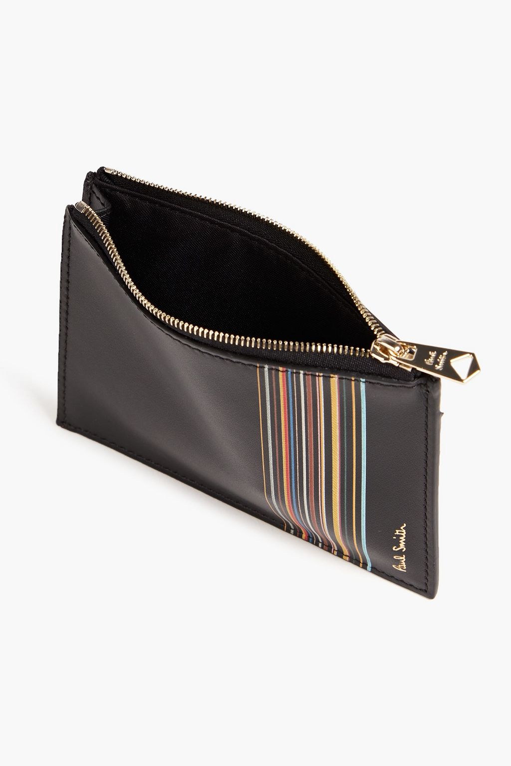 PAUL SMITH Striped leather cardholder
