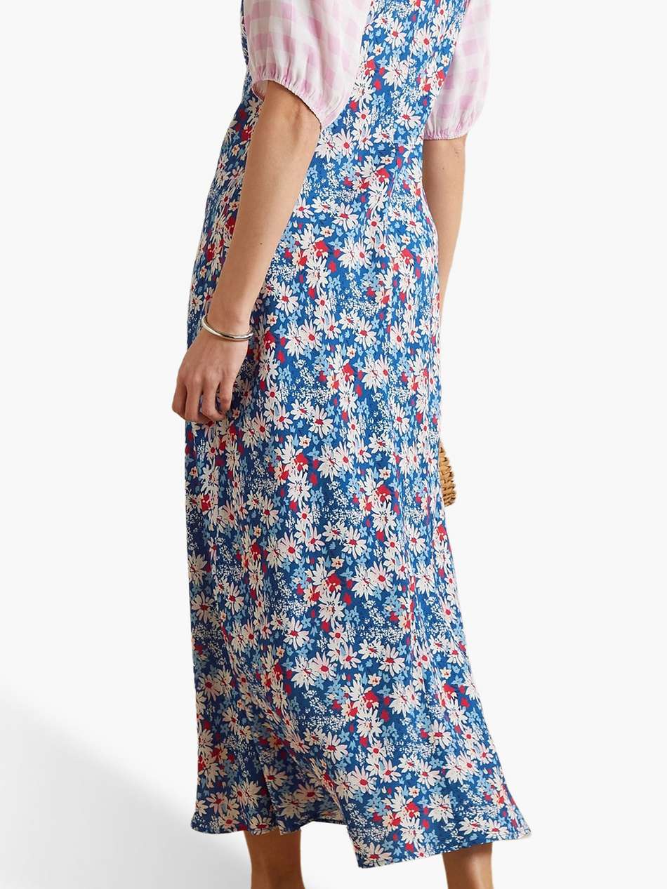 medora printed crepe midi dress