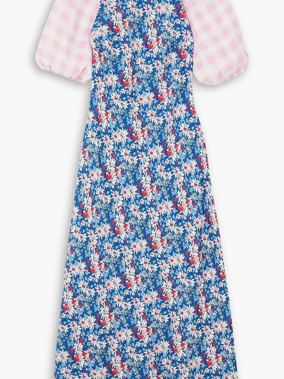 medora printed crepe midi dress