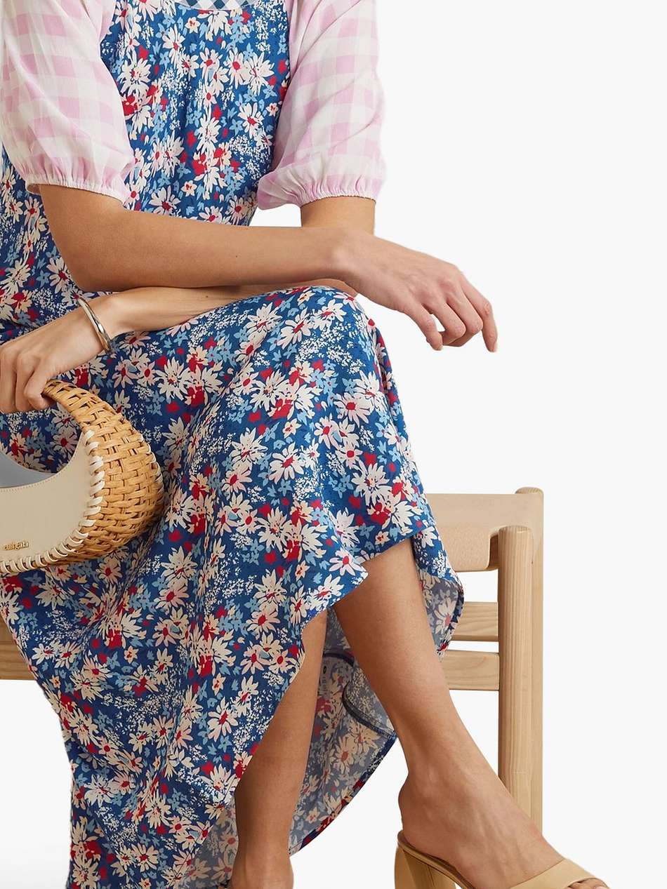 medora printed crepe midi dress