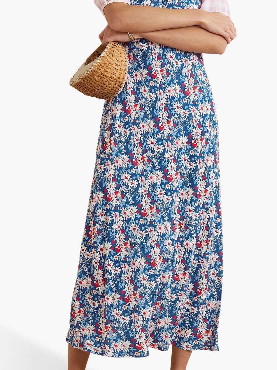 medora printed crepe midi dress