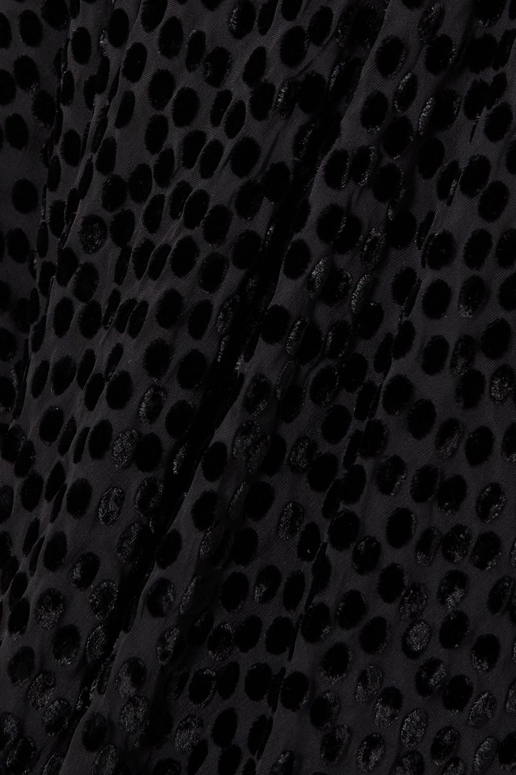 RIXO Racquel ruched flocked tulle midi dress