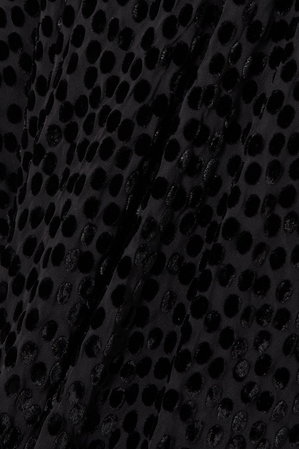 Rixo London Racquel Ruched Flocked Tulle Midi Dress In Black