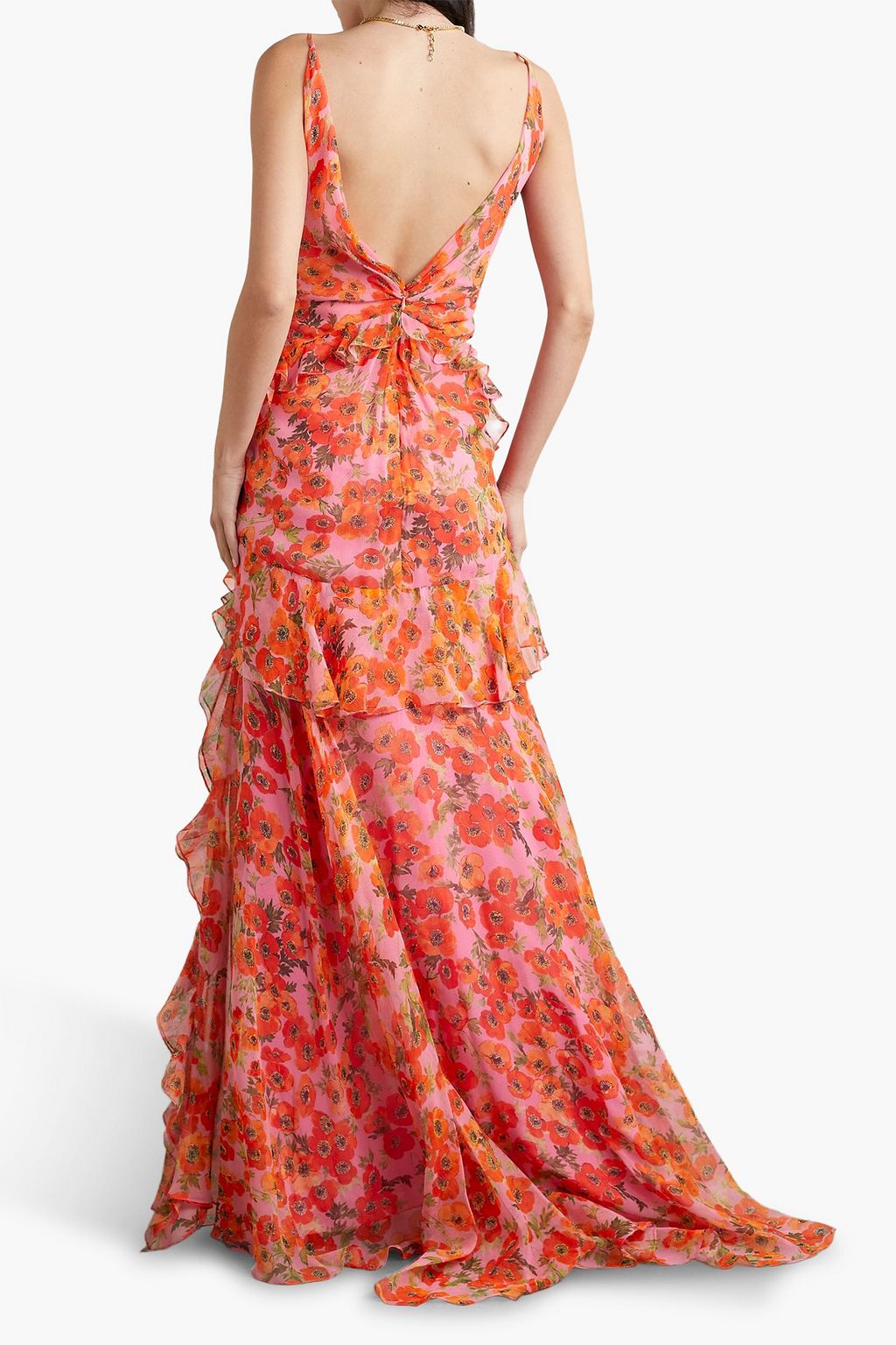 CAROLINA HERRERA Convertible ruffled floral-print silk-chiffon gown