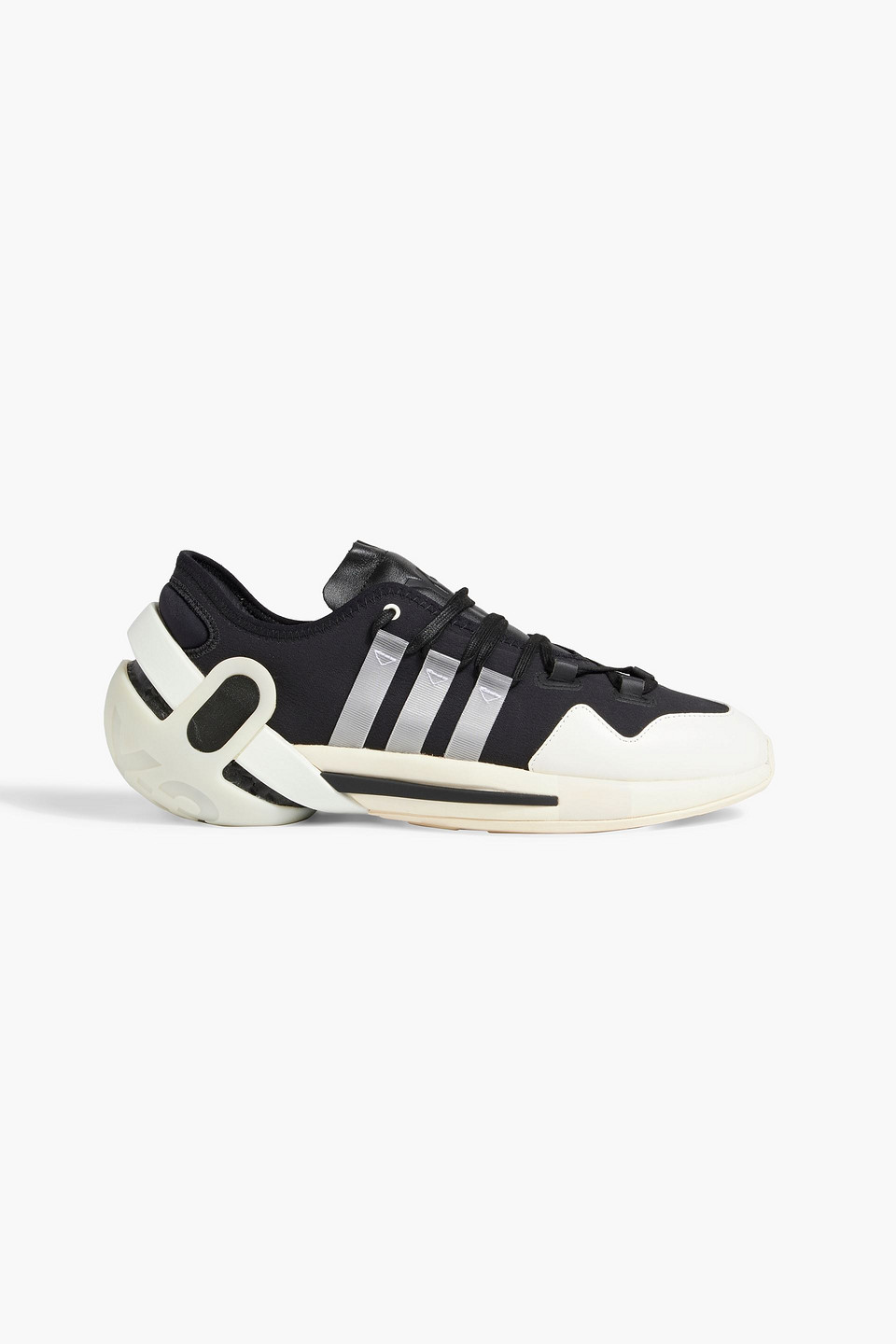 Y-3 Idoso Boost Leather-trimmed Neoprene Sneakers In Black