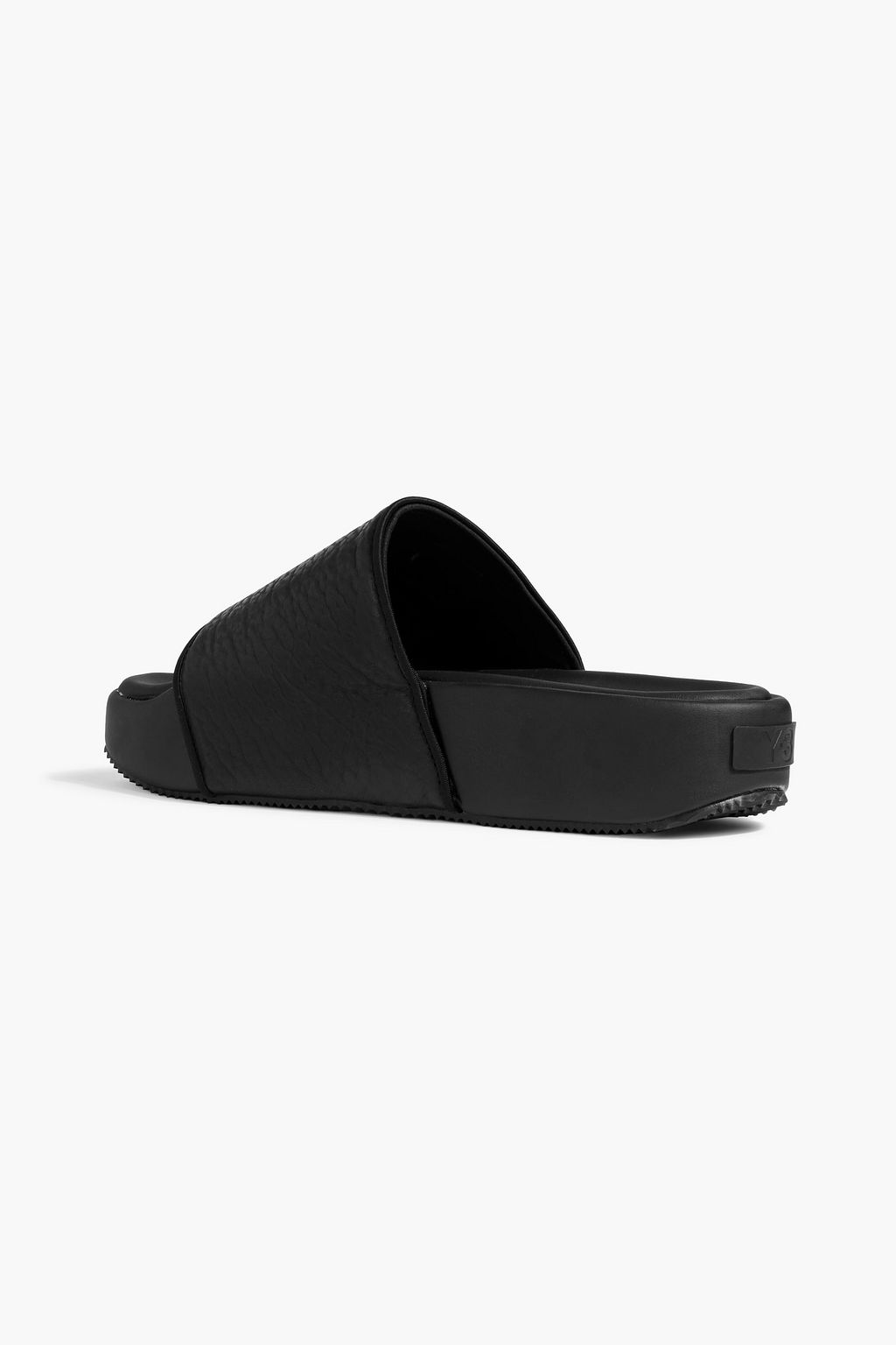 Y-3 Pebbled-leather slides