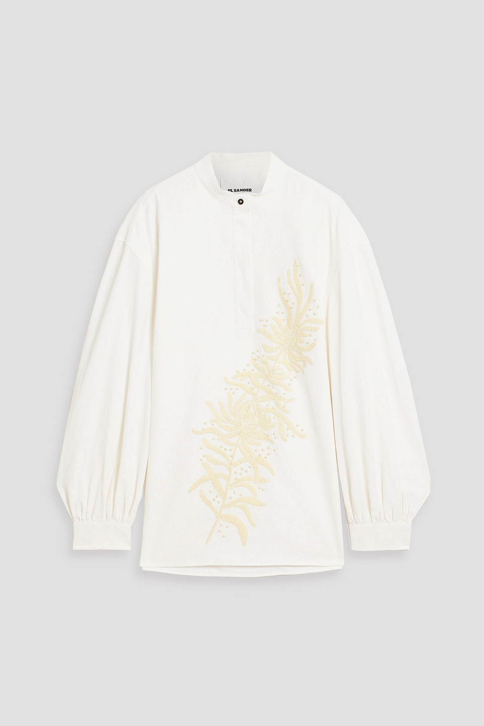 jil sander - embroidered linen shirt - white - fr 32