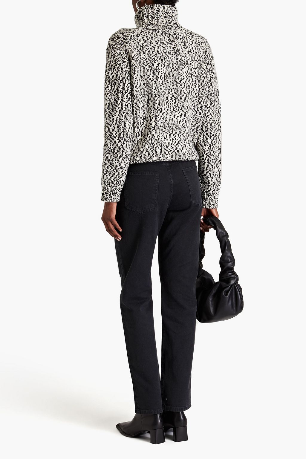 NILI LOTAN Marled cashmere turtleneck sweater