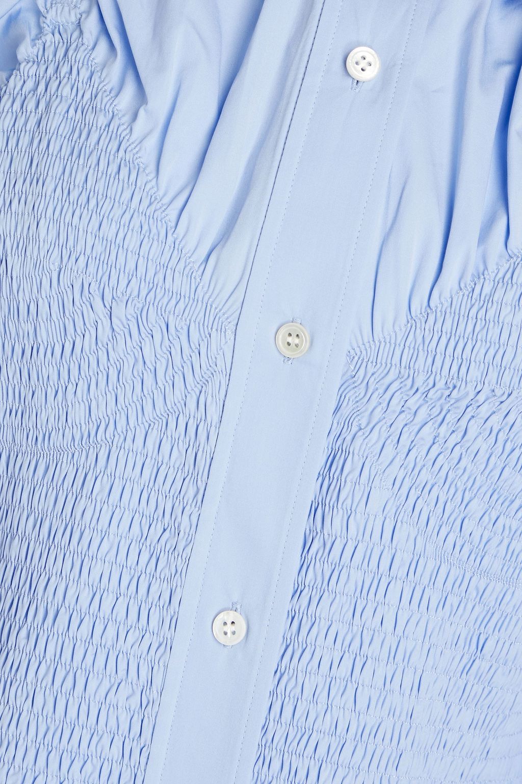 ALEXANDER WANG Shirred cotton-poplin mini shirt dress
