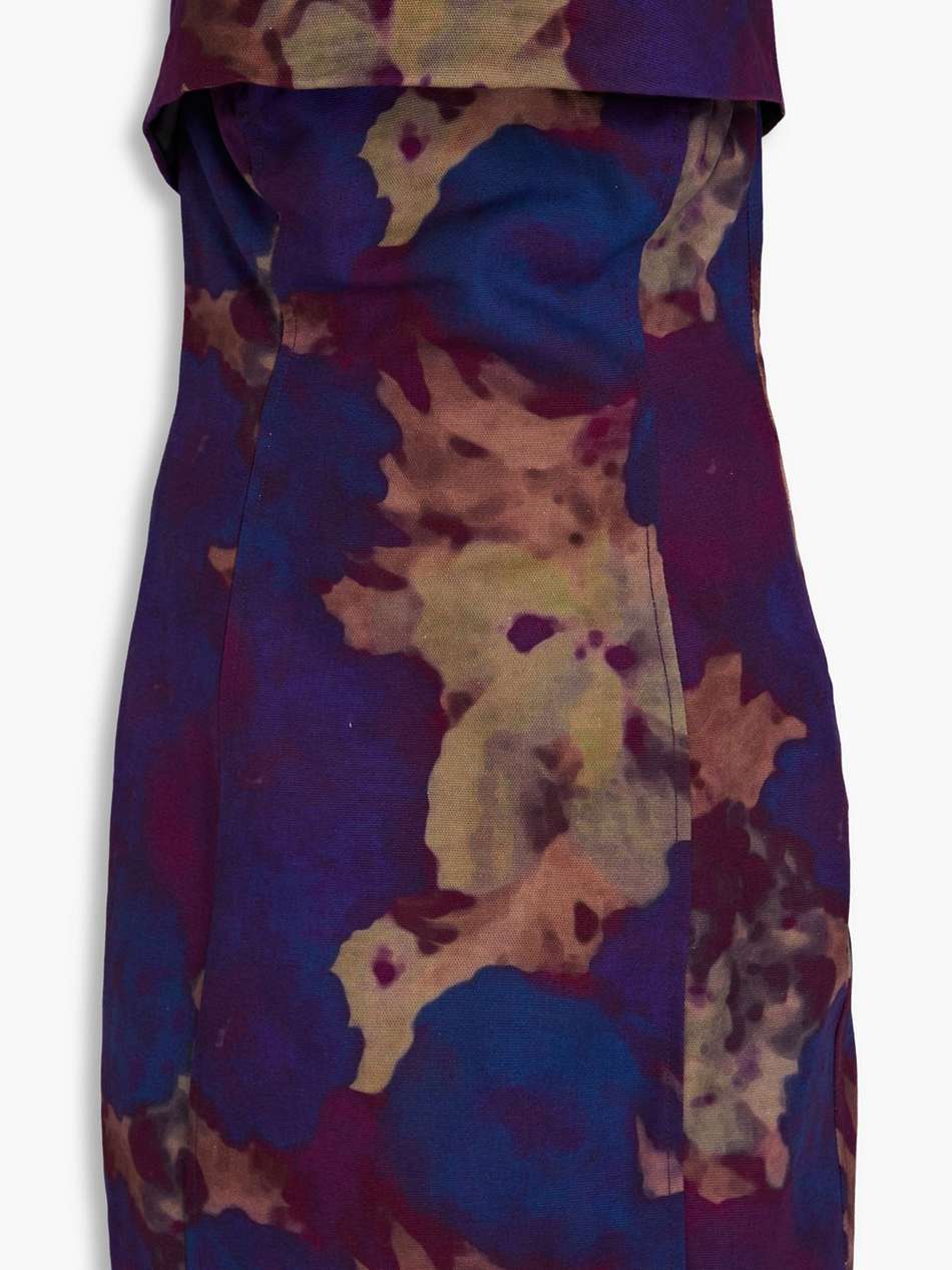 strapless printed cotton mini dress