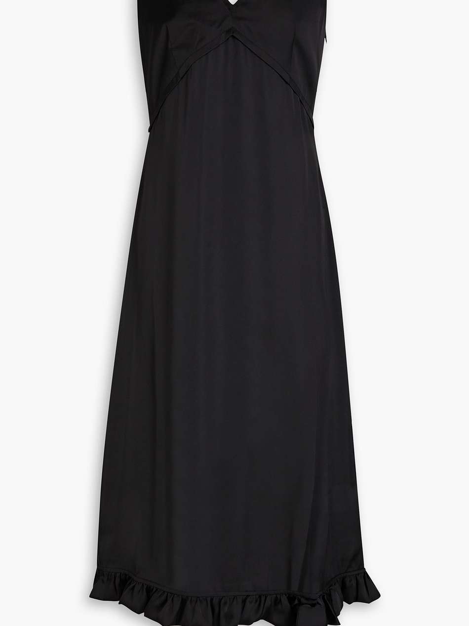 ruffled satin midi dress