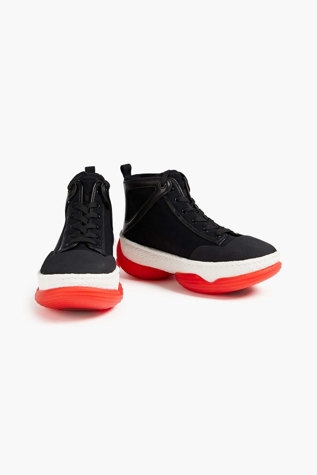 ALEXANDER WANG A1 leather-trimmed canvas high-top sneakers