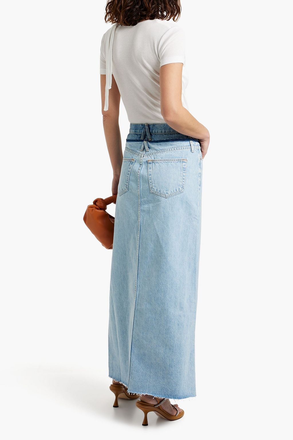 SLVRLAKE Dallas paneled denim maxi skirt