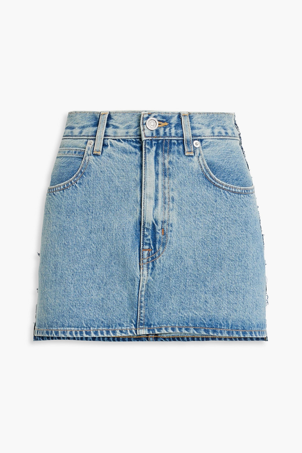 SLVRLAKE RE-WORK PANELED DENIM MINI SKIRT