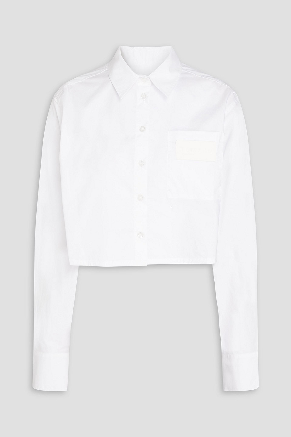 REMAIN Birger Christensen - Cropped appliquéd cotton-poplin shirt - White - DE 42