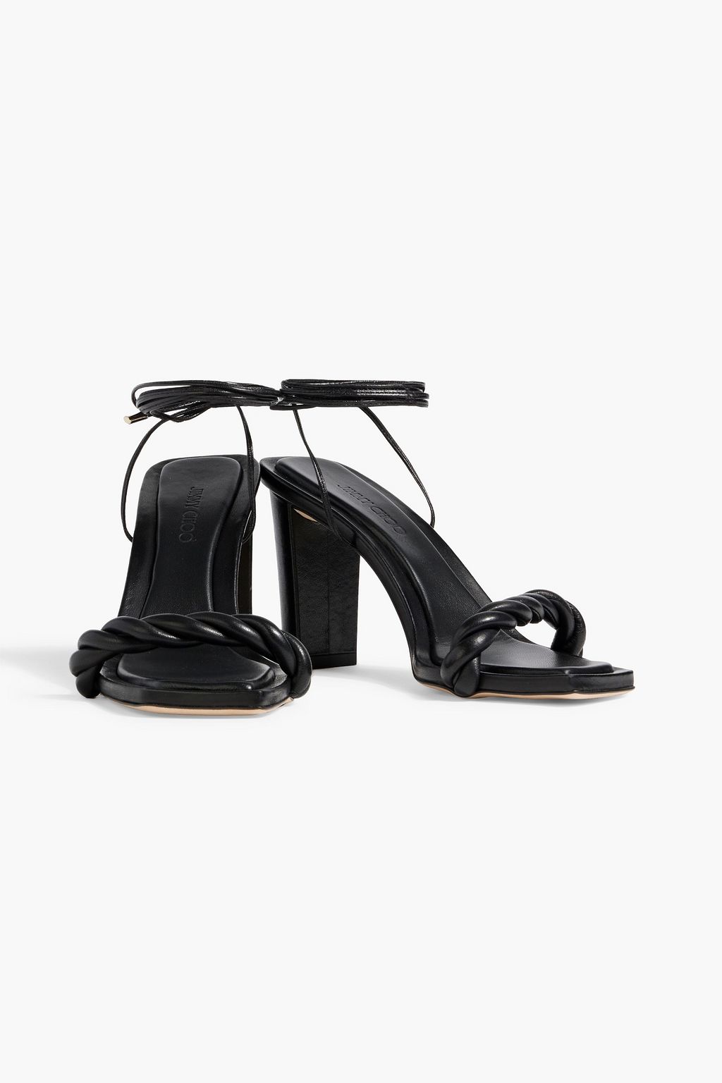 JIMMY CHOO Diosa 85 twisted leather sandals