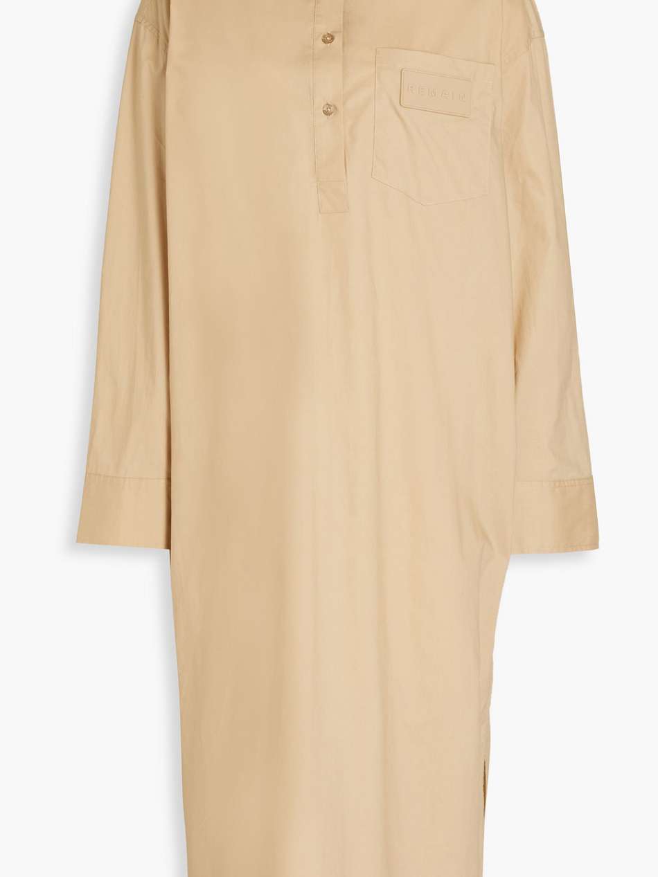 oversized cotton-poplin midi shirt dress