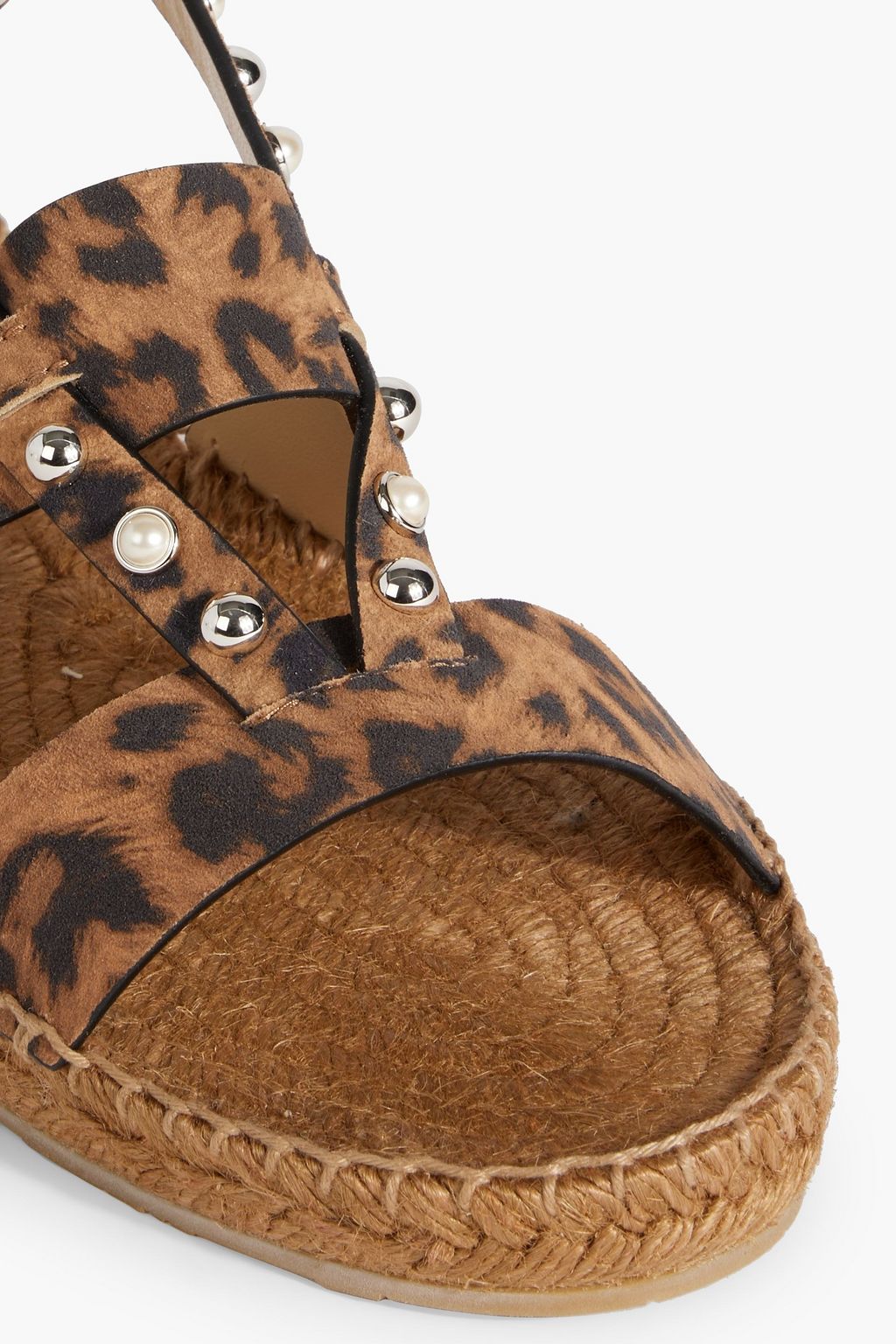 JIMMY CHOO Denise embellished leopard-print suede espadrille sandals