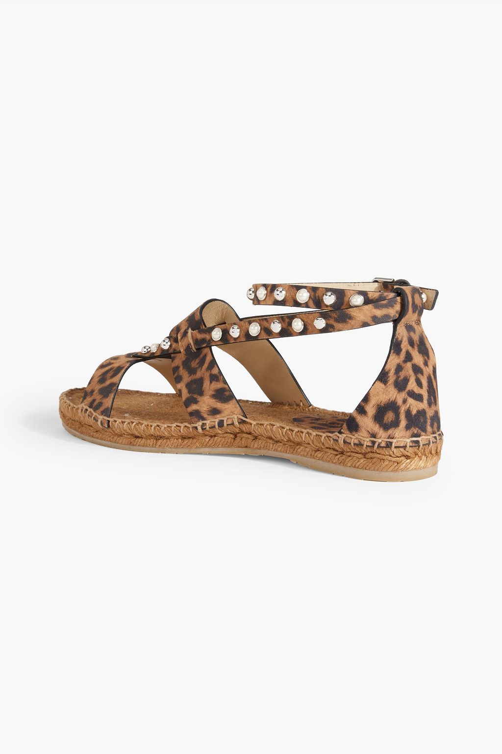 JIMMY CHOO Denise embellished leopard-print suede espadrille sandals