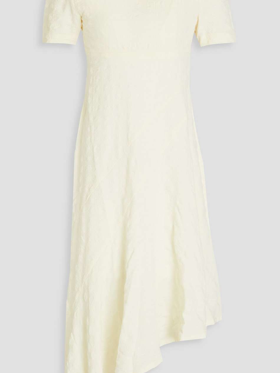 asymmetric seersucker dress