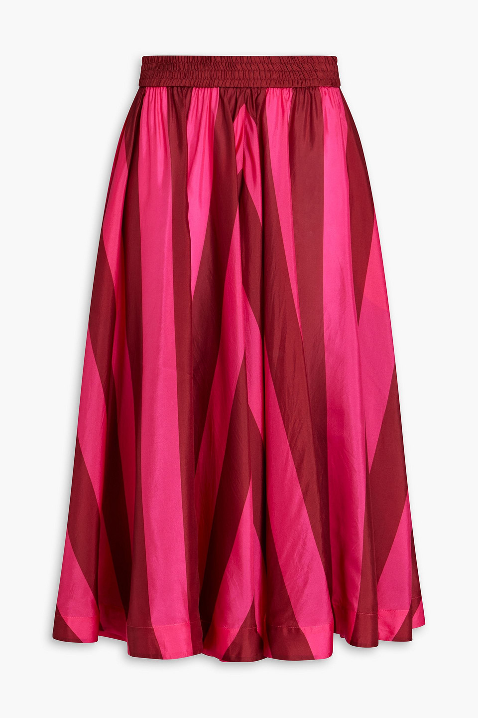 Zimmermann Two-tone Silk-voile Midi Skirt In Fuchsia