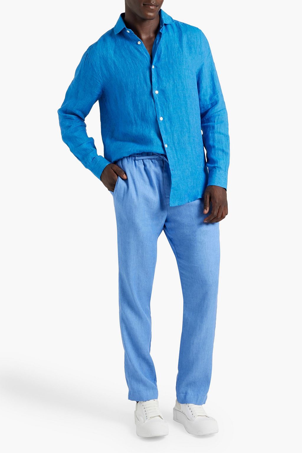FRESCOBOL CARIOCA Oscar linen and cotton-blend drawstring pants