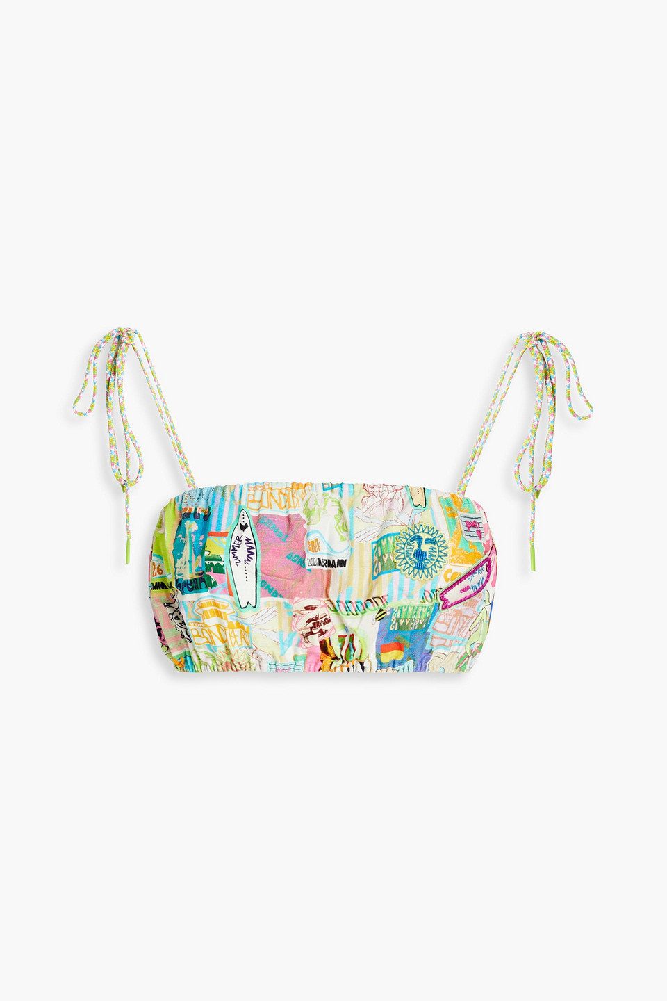 Zimmermann Printed Bandeau Bikini Top In Multicolor