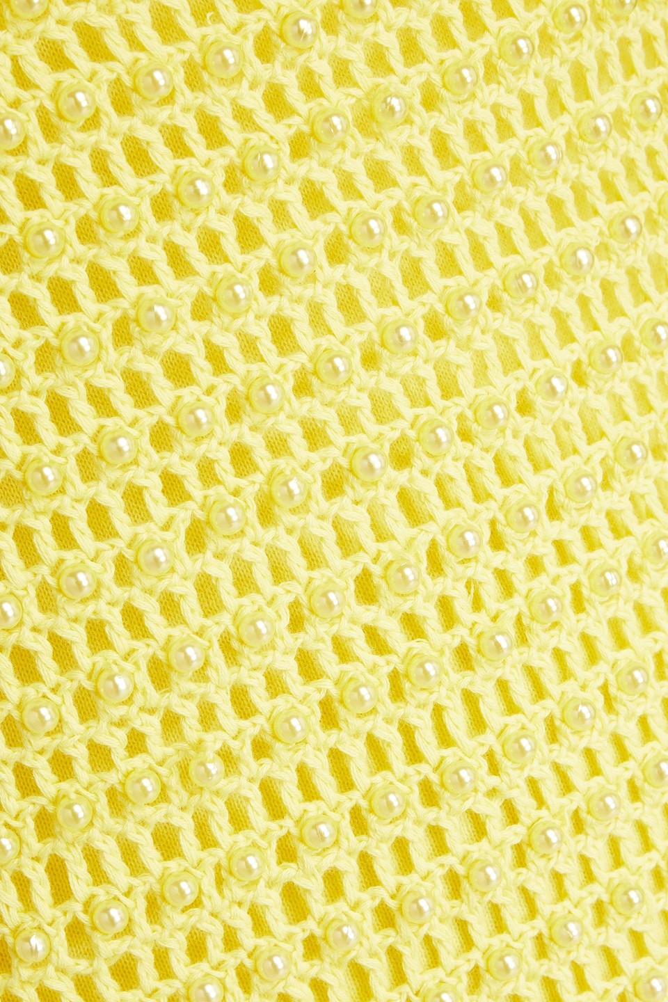 Remain Birger Christensen Kleid Aus Baumwolle Mit Lochstrick Und Zierperlen In Yellow