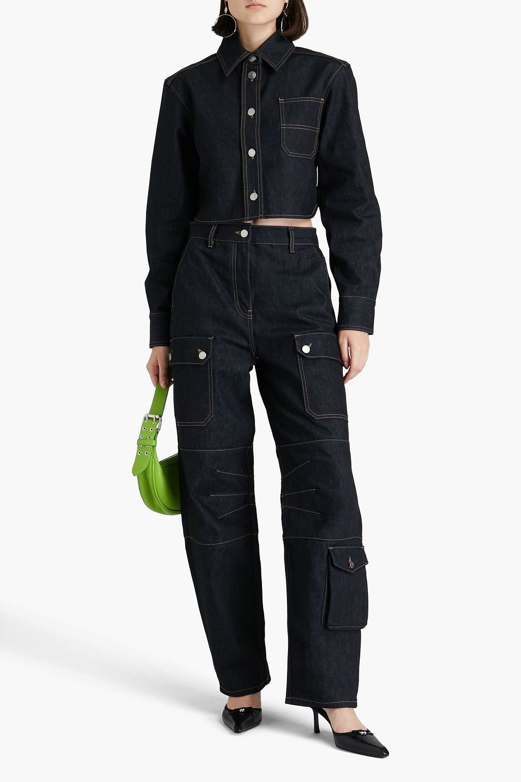 REMAIN BIRGER CHRISTENSEN 데님 크롭 셔츠