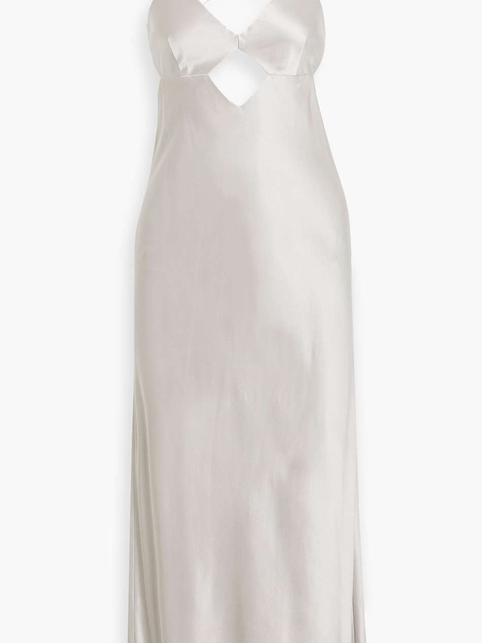 cutout silk-satin midi dress