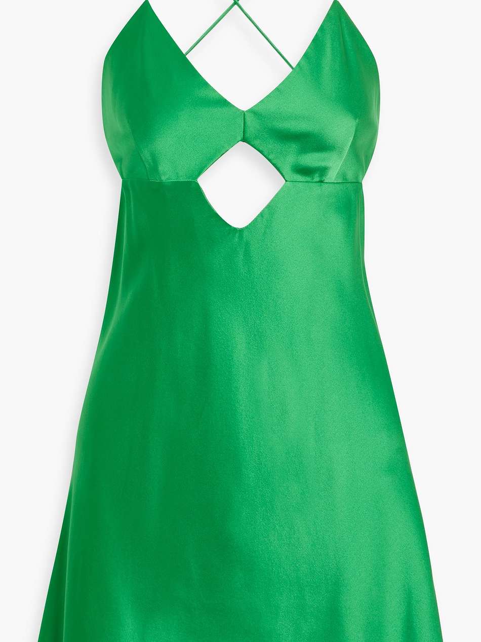 cutout silk-satin mini dress