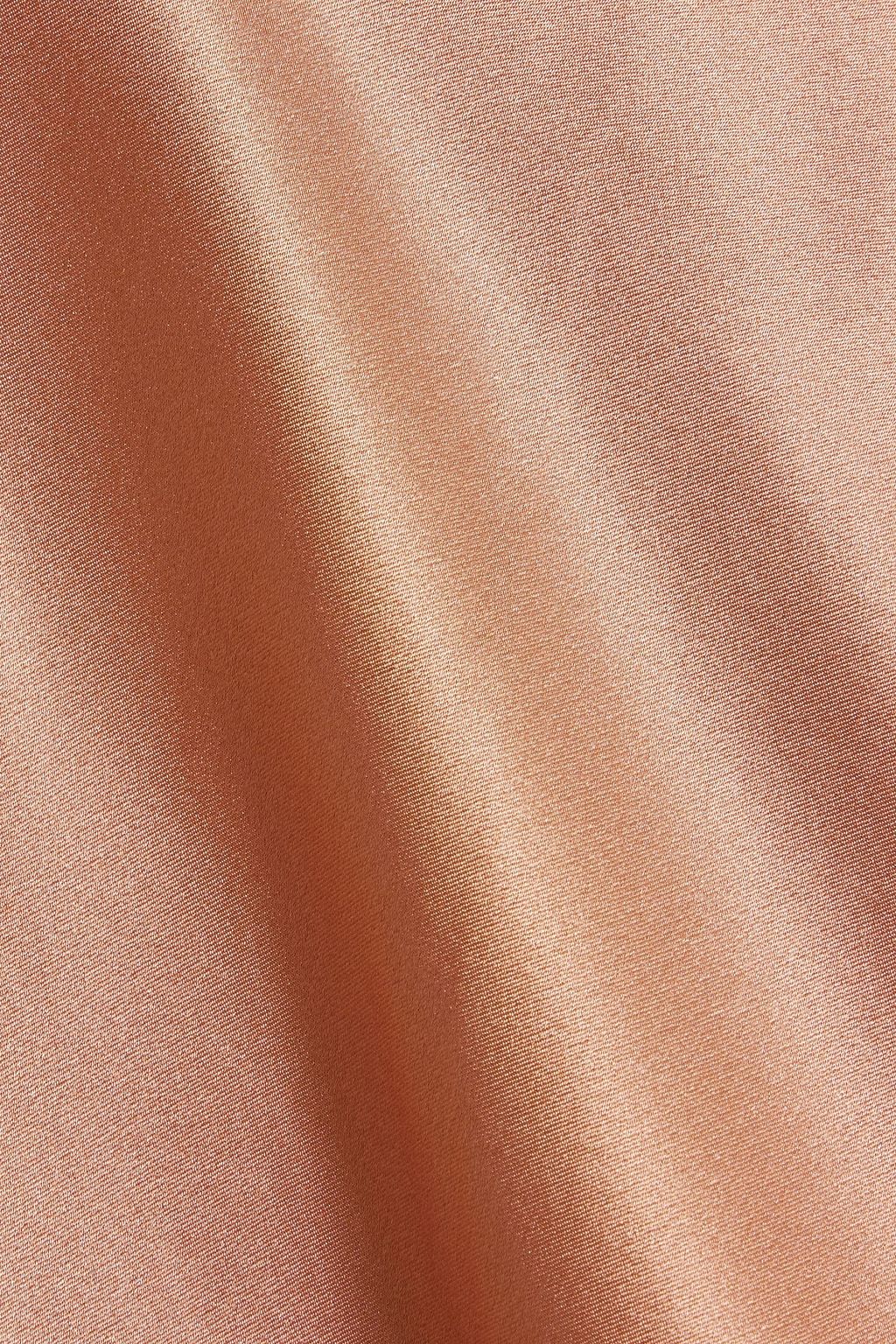 MICHELLE MASON Draped silk-satin midi slip dress