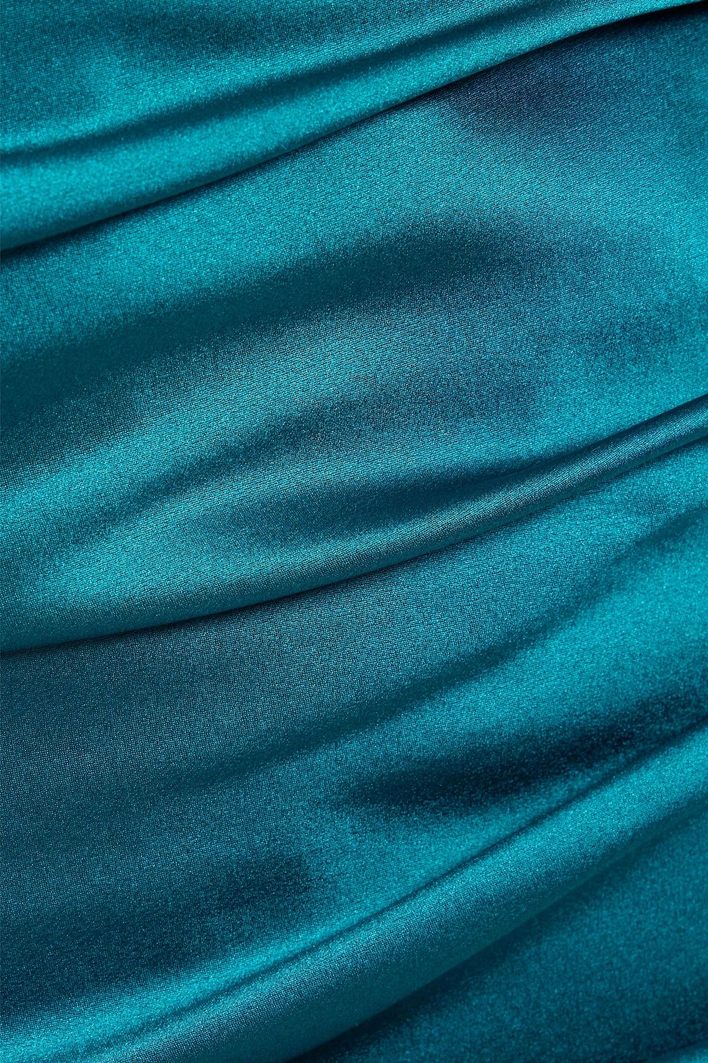 MICHELLE MASON Ruched silk-charmeuse mini skirt