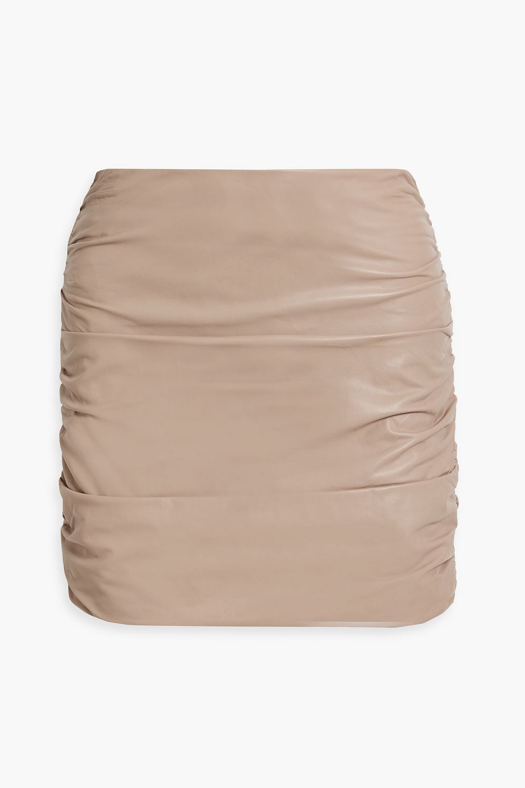 MICHELLE MASON Ruched leather mini skirt THE OUTNET