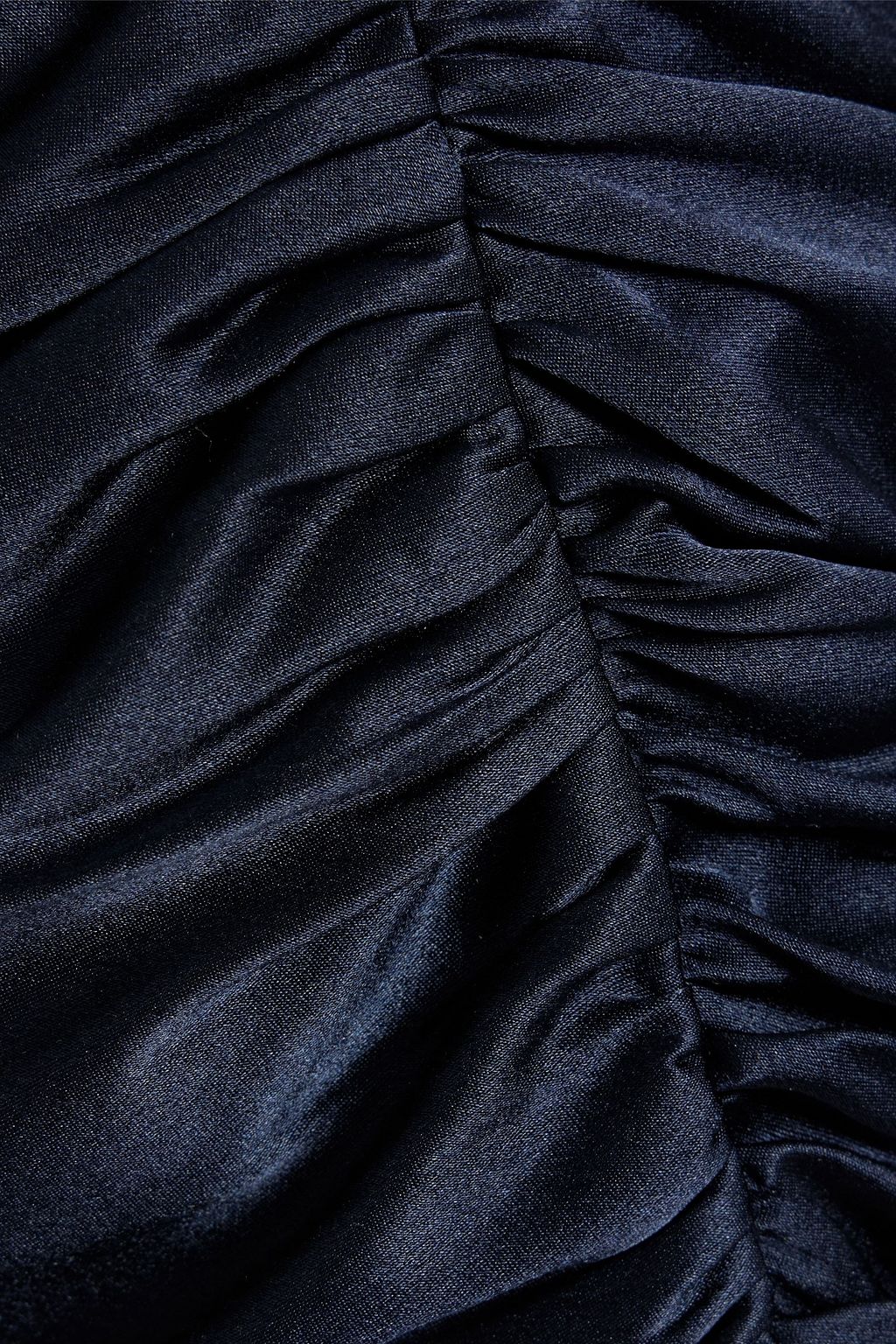 MICHELLE MASON Asymmetric ruched silk-satin mini skirt