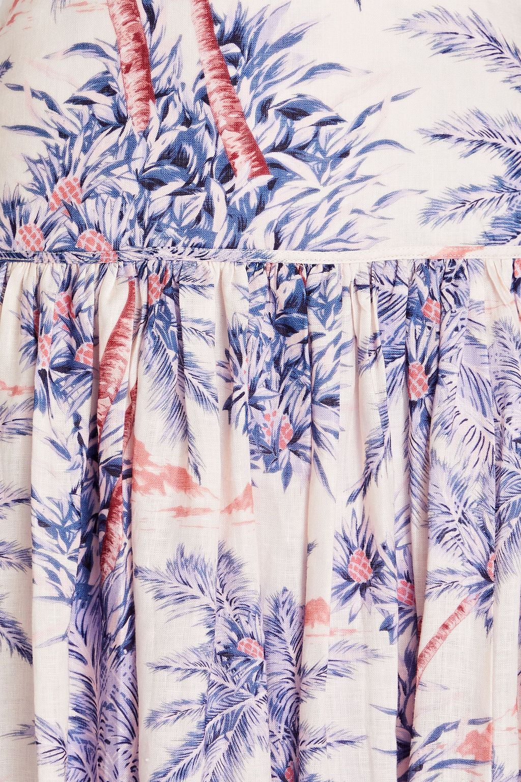 ZIMMERMANN Cutout printed linen halterneck maxi dress