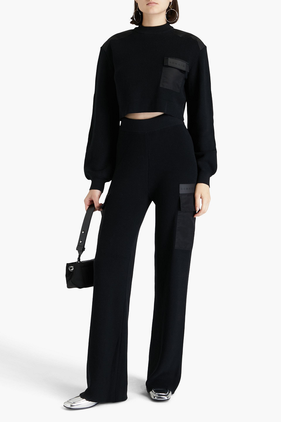 Remain Birger Christensen Cotton-blend Straight-leg Pants In Black