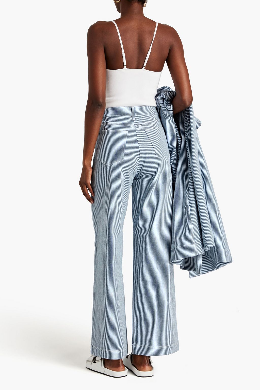 REMAIN BIRGER CHRISTENSEN Striped high-rise wide-leg jeans